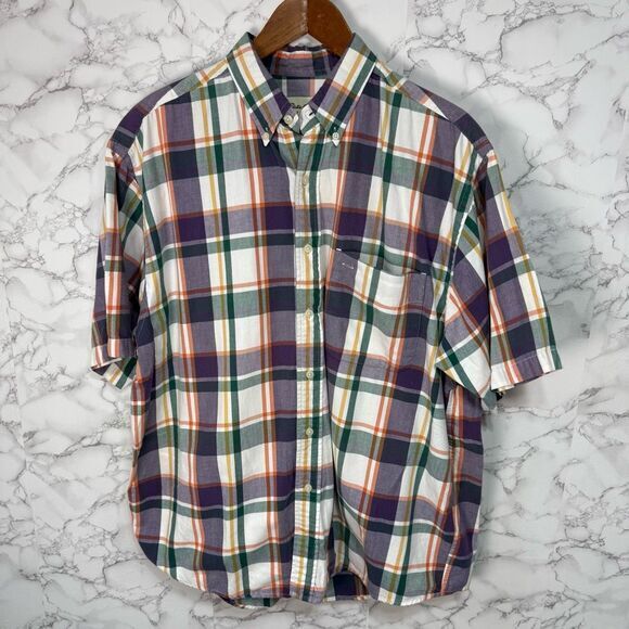 Eddie Bauer Men’s Camp Shirt sz L Cotton Plaid Button Down #F692 - Picture 1 of 6